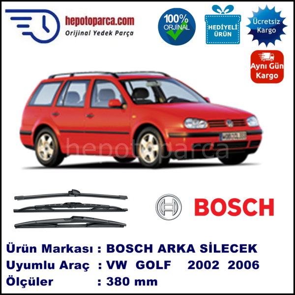 VW Golf IV Variant [1J5] 380 mm 06.2002-06.2006 BOSCH Arka Silecek