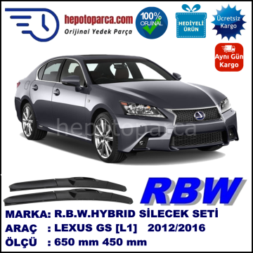 LEXUS GS [L1] 01.12-... 650 / 450 mm. RBW Hybrid Silecek Seti. U Kanca Uyumlu Hibrit