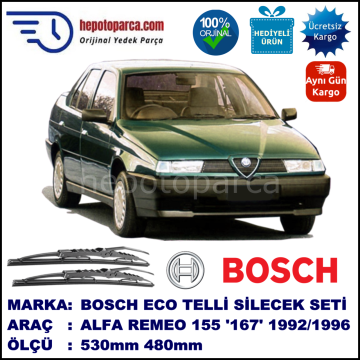 ALFA ROMEO 155 [167] 02.92-04.96 530 / 480 mm. BOSCH ECO Telli Silecek 2'li Takım