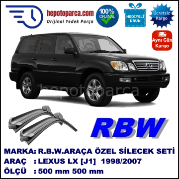 LEXUS LX [J1] 01.98-08.07 500 / 500 mm. RBW Muz Silecek Seti  2'li Takım. U Kanca Uyumludur.
