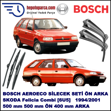 SKODA Felicia Combi [6U5] 10,1994-08,2001 Bosch Aeroeco Ön ve Arka Silecek Takımı