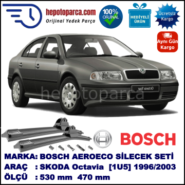 SKODA Octavia [1U2] 09.1996-12.2010, 530 / 470 mm. BOSCH AEROECO Aparatlı Muz Silecek
