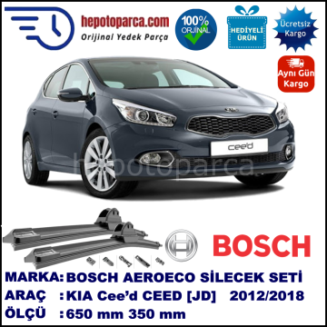 KIA Cee’d CEED [JD] 05.2012-..., 650 / 350 mm. BOSCH AEROECO Aparatlı Muz Silecek