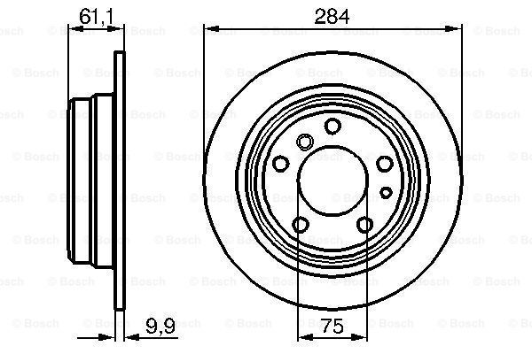 Fren Diski, Arka, [284 / 10-8,4 mm] 524 td 198309 - 198612; 520 i 198209 - 198712; 528 i 198106 - 198712; 525 i 198106 - 198712; 520 i 197510 - 197912; 525 e 198305 - 198712; 524 td 198701 - 198712; 520 i 197209 - 197510; 525 e 198412 - BMW 342111631