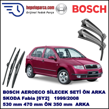 SKODA Fabia Hatchback [6Y2] 09,1999-03,2008 Bosch Aeroeco Ön ve Arka Silecek Takımı
