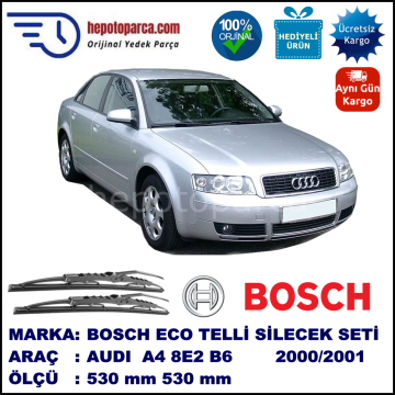AUDI A4 [8E2; B6] 10.00-03.01 530 / 530 mm. BOSCH ECO Telli Silecek 2'li Takım