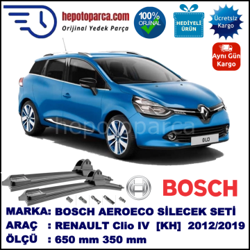 RENAULT Clio IV Grandtour [KH] 11.2012-..., 650 / 350 mm. BOSCH AEROECO Aparatlı Muz Silecek
