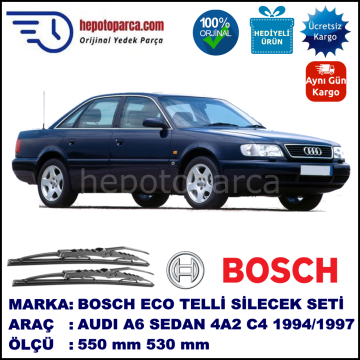 AUDI A6 [4A2; C4] 06.94-10.97 550 / 550 mm. BOSCH ECO Telli Silecek 2'li Takım