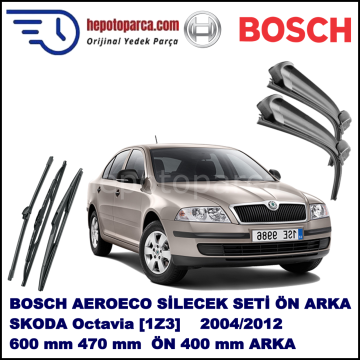 SKODA Octavia [1Z3] 05,2004-,,, Bosch Aeroeco Ön ve Arka Silecek Takımı