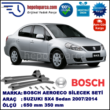 SUZUKI SX4 Sedan  07.2007-..., 650 / 350 mm. BOSCH AEROECO Aparatlı Muz Silecek