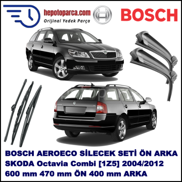 SKODA Octavia Combi [1Z5] 05,2004-,,, Bosch Aeroeco Ön ve Arka Silecek Takımı