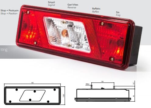 FARBA 14310  FORD TRANSİT STOP LAMBASI SAĞ BK3113404CC