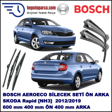 SKODA Rapid [NH3] 07,2012-,,, Bosch Aeroeco Ön ve Arka Silecek Takımı