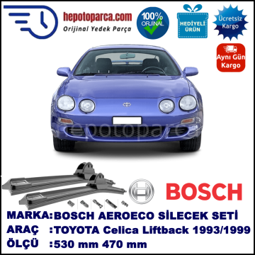 TOYOTA Celica Liftback [T20] 11.1993-08.1999, 530 / 470 mm. BOSCH AEROECO Aparatlı Muz Silecek