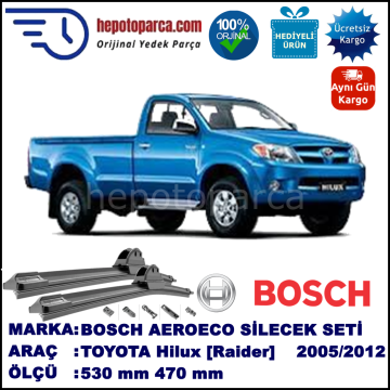 TOYOTA Hilux [Raider] 05.2005-..., 530 / 470 mm. BOSCH AEROECO Aparatlı Muz Silecek