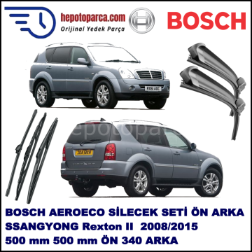 SSANGYONG Rexton II  10,2008-,,, Bosch Aeroeco Ön ve Arka Silecek Takımı