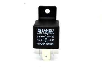 SR1245A 12V 80A Röle 4 uçlu 30-87-86-85 Braketli 30740070