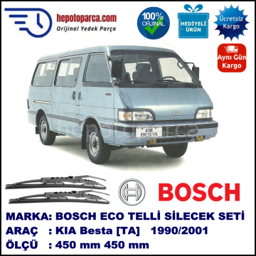KIA Besta [TA] 03.1990-12.2001 450 / 450 mm. BOSCH Telli Silecek 2'li Takım U Kanca Uyumlu