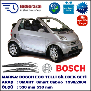 SMART (MCC) Smart Cabrio [450] 01.01-01.04 530 / 530 mm. BOSCH ECO Telli Silecek 2'li Takım