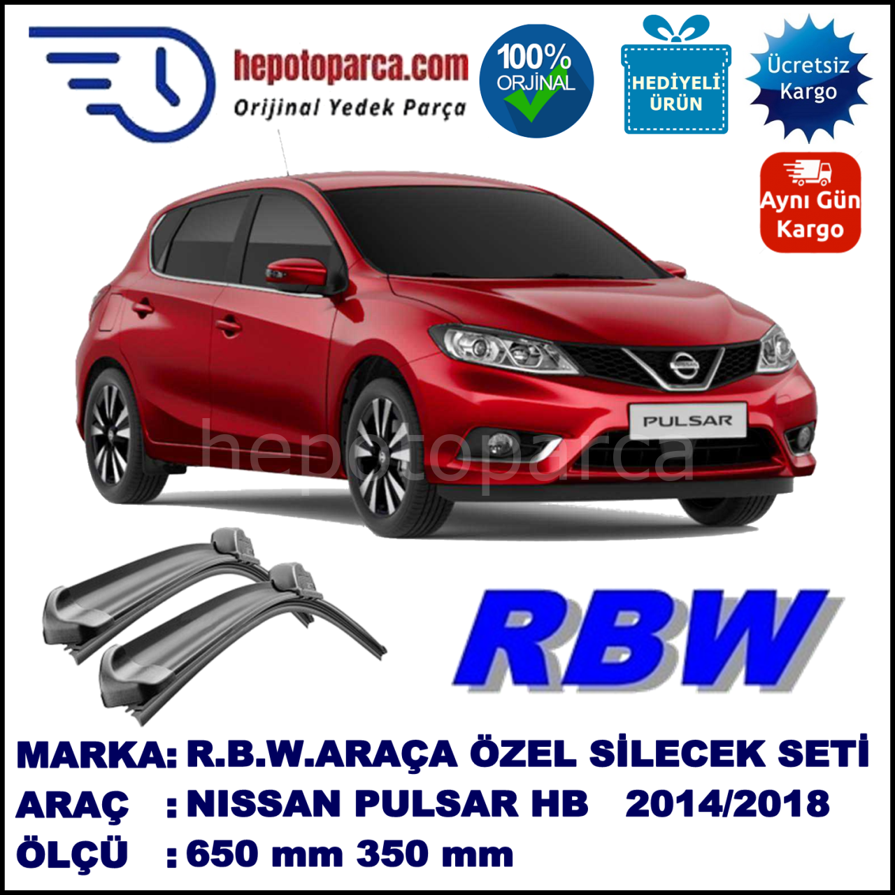 NISSAN PULSAR HB MUZ SİLECEK TAKIMI RBW ARACA ÖZEL (2014→)
