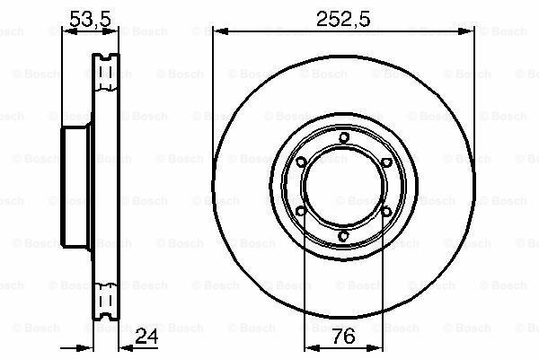 Fren Diski, Ön, [252,5 / 24-22 mm], Hava Kanallı Trafic 2.1 Diesel 198009 - 199710; Trafic 2.5 Diesel 199711 - 200105; Trafic 2.5 Diesel 198903 - 199710; Trafic 1.9 Diesel 199711 - 200105; Trafic 2.1 Diesel 199409 - 199710; Trafic 1.7 198903 - 19971