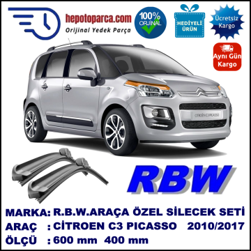 CITROËN C3 PICASSO MUZ SİLECEK TAKIMI RBW ARACA ÖZEL (2009-2010)