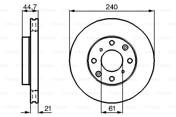 Fren Diski, Ön, [240 / 21-19 mm], Hava KanallıHOND Civic 1.4i 16V Sedan 199510-200102; Civic 1.4i 16V Hatchback 199510-199809 HON 45251SR3A10; HON 452