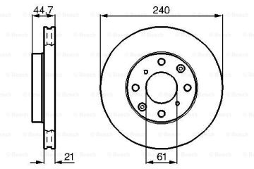 Fren Diski, Ön, [240 / 21-19 mm], Hava KanallıHOND Civic 1.4i 16V Sedan 199510-200102; Civic 1.4i 16V Hatchback 199510-199809 HON 45251SR3A10; HON 452