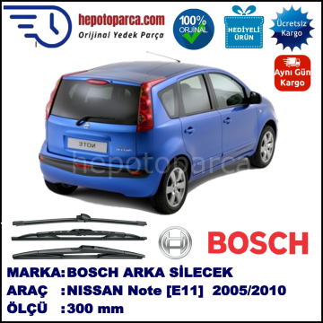 NISSAN Note [E11; E11E] 300 mm 01.2005-... BOSCH Arka Silecek