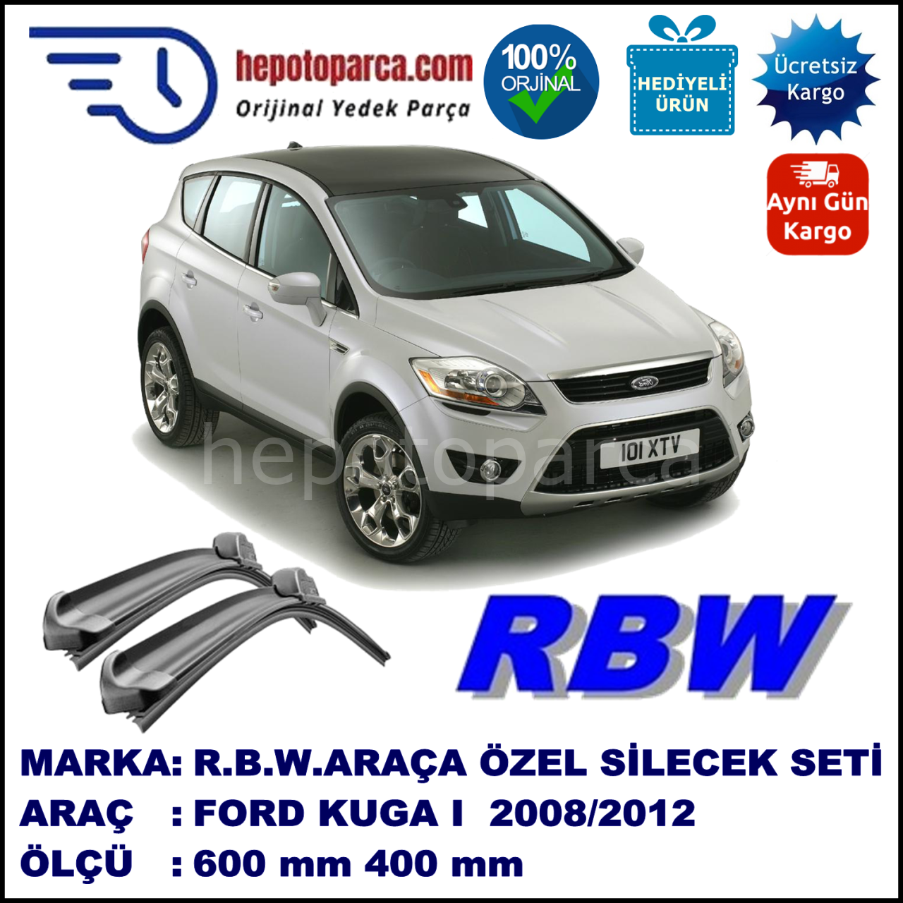 FORD KUGA 1 MUZ SİLECEK TAKIMI RBW ARACA ÖZEL (2008-2012)
