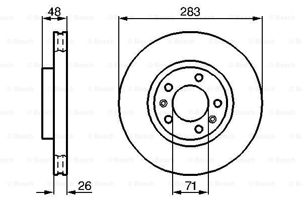 Fren Diski, Ön, [283 / 26-24 mm], Hava KanallıPEUG XM 2.5 Diesel Turbo ( 07.1994 - 10.2000 ); XM 2.0i 16V ( 07.1994 - 10.2000 ); XM 2.1 Diesel ( 07.1994 - 12.1996 ); XM 2.1 Diesel ( 07.1994 - 12.1996 ); XM 2.1 Diesel Turbo ( 07.1994 - 10.2000 ); XM 2
