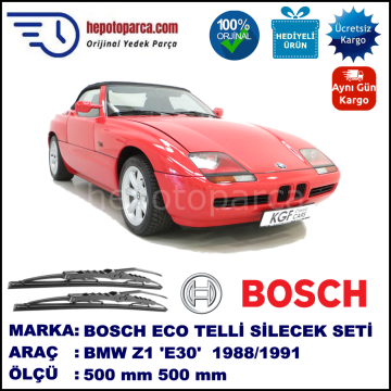 BMW Z1 [E30] 07.88-06.91 500 / 500 mm. BOSCH ECO Telli Silecek 2'li Takım
