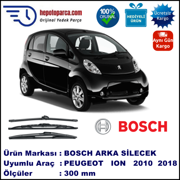 PEUGEOT ION  300 mm 10.2010-... BOSCH Arka Silecek