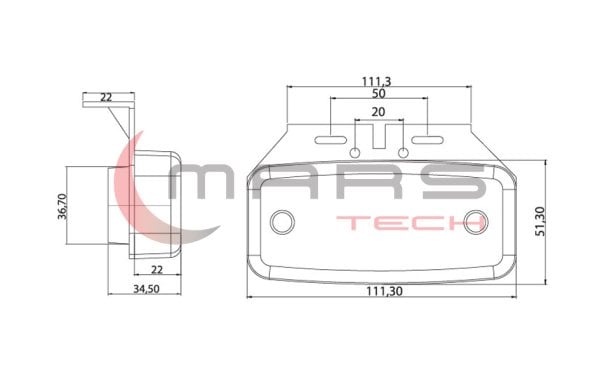 MARS 720304 UNİVERSAL DORSE YAN İŞARET LAMBA BRAKETLİ