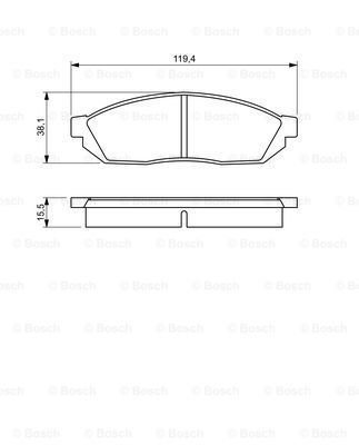 Disk Balata - Ön  - [WVA 20731] -  [ 119,3X38X15 m Alto 800 198601 - 199311; Carry 1.0 198510 - 199903; Alto 600 198206 - 198512; 800 0.8i 6V 198312 - 200211; Alto 800 198601 - 198912; Alto 800 198206 - 198512; Alto 800 198601 - 198812; Carry 1.0 Van