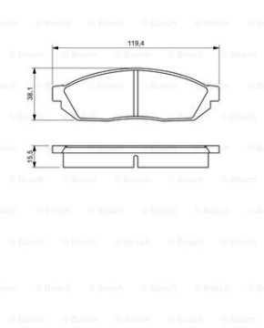 Disk Balata - Ön  - [WVA 20731] -  [ 119,3X38X15 m Alto 800 198601 - 199311; Carry 1.0 198510 - 199903; Alto 600 198206 - 198512; 800 0.8i 6V 198312 - 200211; Alto 800 198601 - 198912; Alto 800 198206 - 198512; Alto 800 198601 - 198812; Carry 1.0 Van
