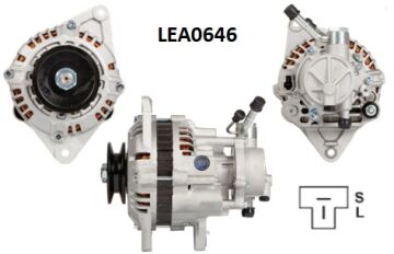 LEA 0646  ALTERNATÇR 12V 75A  H100 İÇTEN.S.TEK KAS HYUNDAI A3T00599 LRA01383 3730042700 3730042750 111491 8EL737058001 A3T05499 MD111932 MD141119 DRA3377 986046361 A3T00599 ALTV039 ALTV039 ALT910