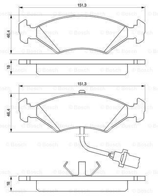 Disk Balata - Ön  - [WVA 20753] -  [ 151,4X46,4X18 Fiesta 1.1 198903 - 199612; Fiesta 1.1i 198903 - 199612; Fiesta 1.3i 199106 - 199612; Fiesta 1.3 199106 - 199612; Fiesta 1.8 D 198903 - 199612; Sierra 2.0i 198905 - 199302; Fiesta 1.4i 198903 - 19961