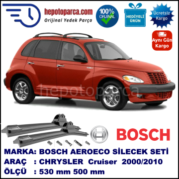CHRYSLER PT Cruiser [PT] 06.2000-12.2010, 530 / 500 mm. BOSCH AEROECO Aparatlı Muz Silecek