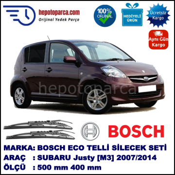 SUBARU Justy [M3] 09.07-12.10 500 / 400 mm. BOSCH ECO Telli Silecek 2'li Takım