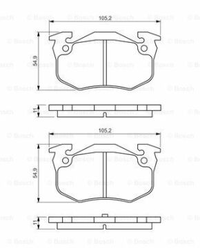 Disk Balata - Arka - [WVA 20973] -  [ 105X54,7X11  Clio II 1.2 16V 200310-; Clio II 1.5 dCi 200106-200710; Clio II 1.6i 199910-200710; Megane Classic 1.9 DCI 200005-200309; Xsara 1.8i Coupe 199707-200008 REN 7701207034; REN 7701