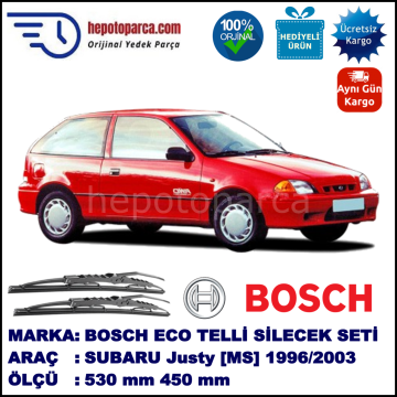 SUBARU Justy [MS] 10.96-08.03 530 / 450 mm. BOSCH ECO Telli Silecek 2'li Takım