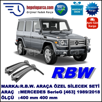 MERCEDES-BENZ Serie G [463] 09.89-... 400 / 400 mm. RBW Muz Silecek Seti  2'li Takım. U Kanca Uyumludur.