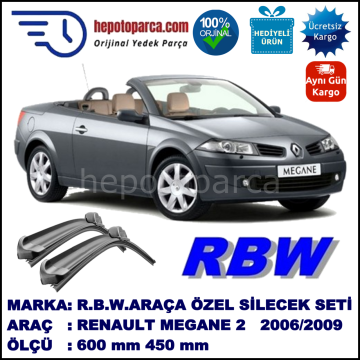 RENAULT MEGANE 2 CABRIO GRANDTOUR MUZ SİLECEK TAKIMI RBW ARACA ÖZEL (2006-2009)