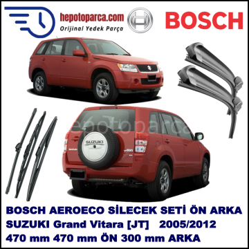 SUZUKI Grand Vitara [JT] 10,2005-,,, Bosch Aeroeco Ön ve Arka Silecek Takımı