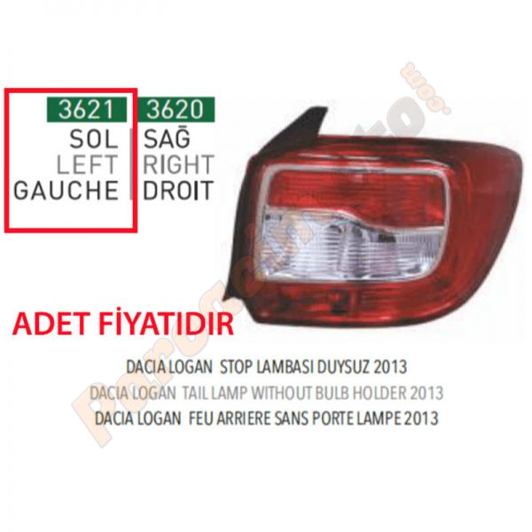 PLEKSAN.3621 RENAULT CLİO SYMBOL 4 STOP LAMBASI DUYSUZ SOL 2013>>>