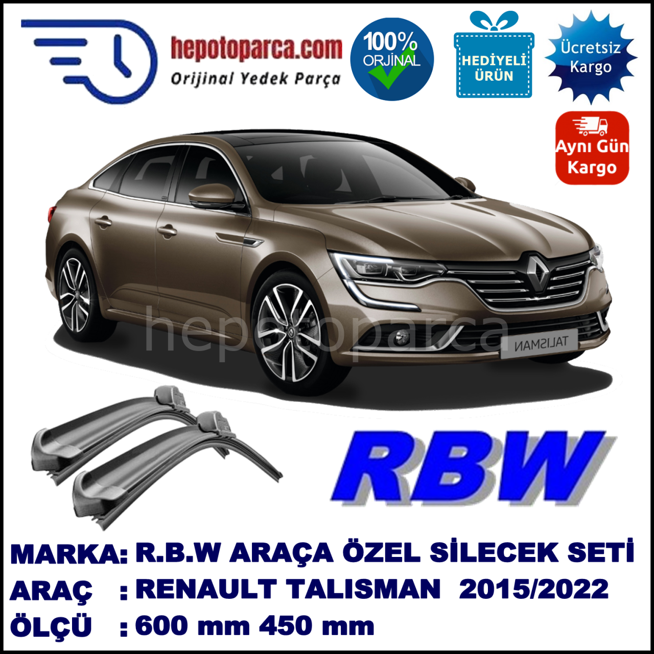 RENAULT TALISMAN MUZ SİLECEK TAKIMI RBW ARACA ÖZEL (2015→)