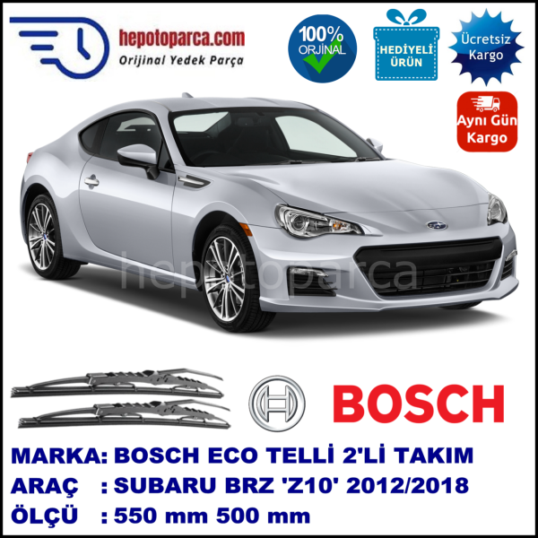 SUBARU BRZ [Z10]  01.12-... 550 / 500 mm. BOSCH ECO Telli Silecek 2'li Takım