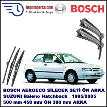 SUZUKI Baleno Hatchback  04,1995-09,2005 Bosch Aeroeco Ön ve Arka Silecek Takımı