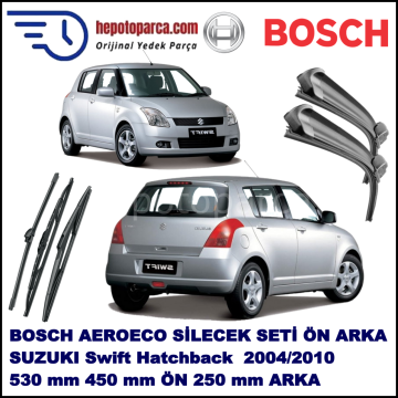 SUZUKI Swift Hatchback [MZ/EZ] 11,2004-,,, Bosch Aeroeco Ön ve Arka Silecek Takımı